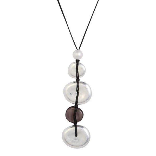 Metallic Rock Long Necklace - Lady of the Lake