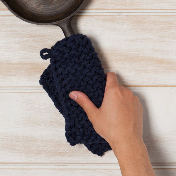 Midnight Blue Knit Potholder - Lady of the Lake