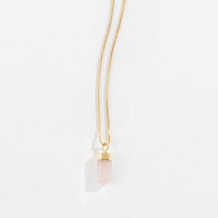 Mini Pendulum Necklace - Rose Quartz - Lady of the Lake