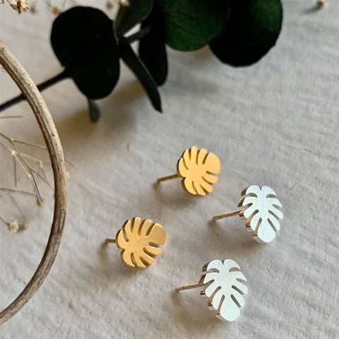 Monstera Leaf Stud Earrings - Lady of the Lake