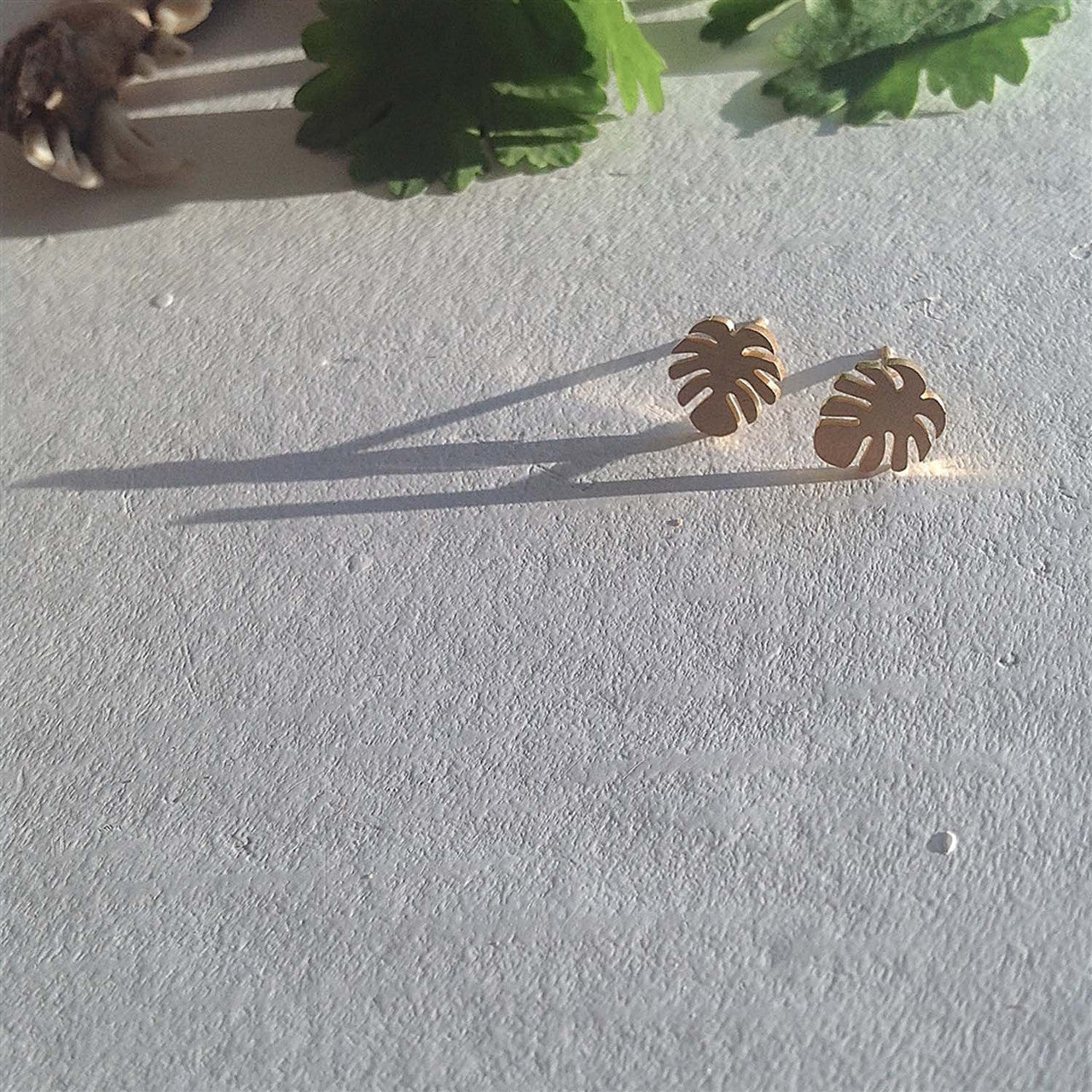 Monstera Leaf Stud Earrings - Lady of the Lake