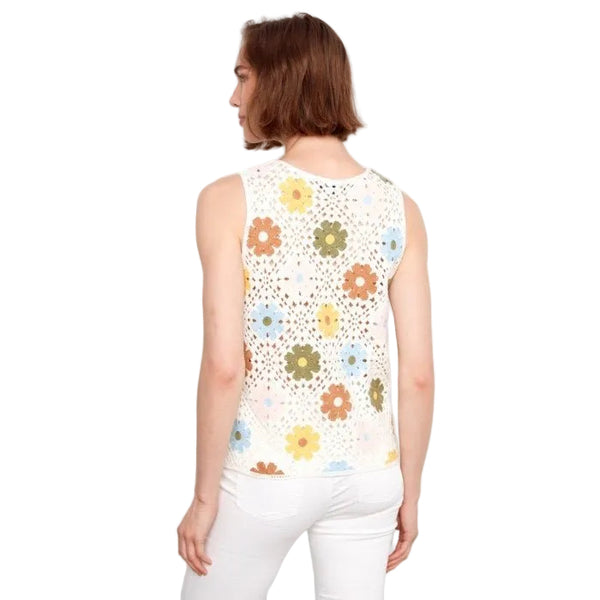 Morgan Floral Sleeveless Crochet Top - Lady of the Lake