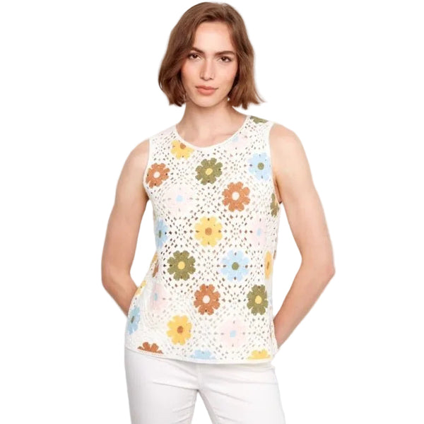 Morgan Floral Sleeveless Crochet Top - Lady of the Lake
