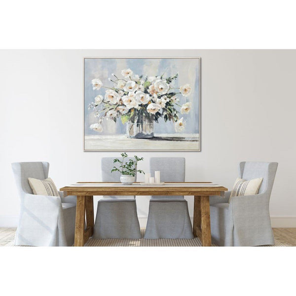 Morning Arrangement - Hand Embellished Canvas In Floating Frame - Lady of the Lake