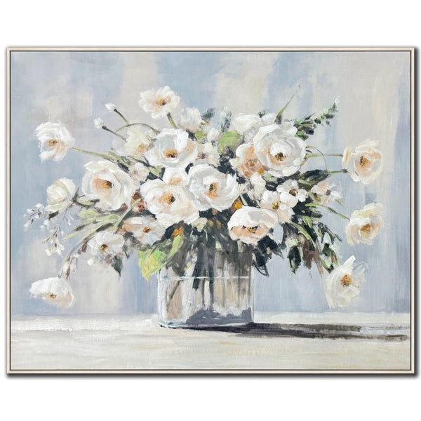 Morning Arrangement - Hand Embellished Canvas In Floating Frame - Lady of the Lake