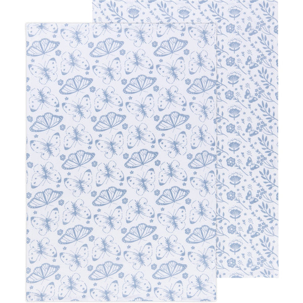 Morning Meadow Slate Blue Floursack Dishtowels - Set of 2 - Lady of the Lake