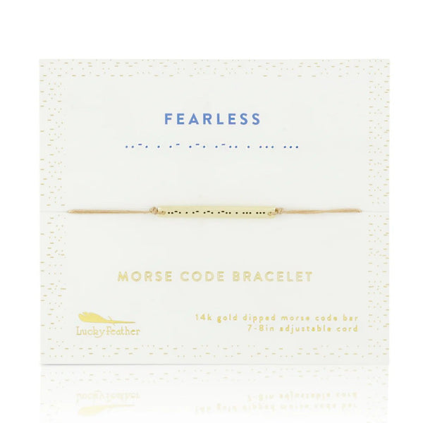 Morse Code Bar Bracelet - Fearless - Lady of the Lake