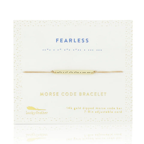 Morse Code Bar Bracelet - Fearless - Lady of the Lake