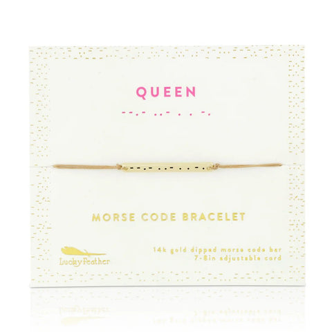 Morse Code Bar Bracelet - Queen - Lady of the Lake