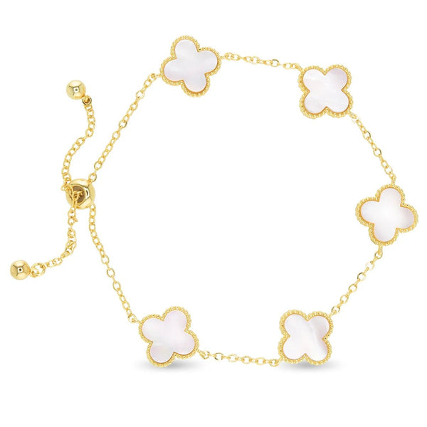Mother Of Pearl Clover Bracelet - Lady of the Lake