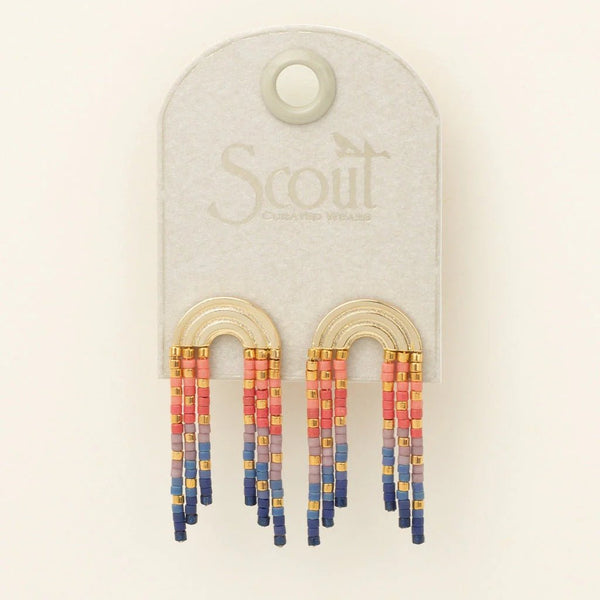 Multi - Chromacolor Miyuki Rainbow Fringe Earring