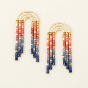Multi - Chromacolor Miyuki Rainbow Fringe Earring
