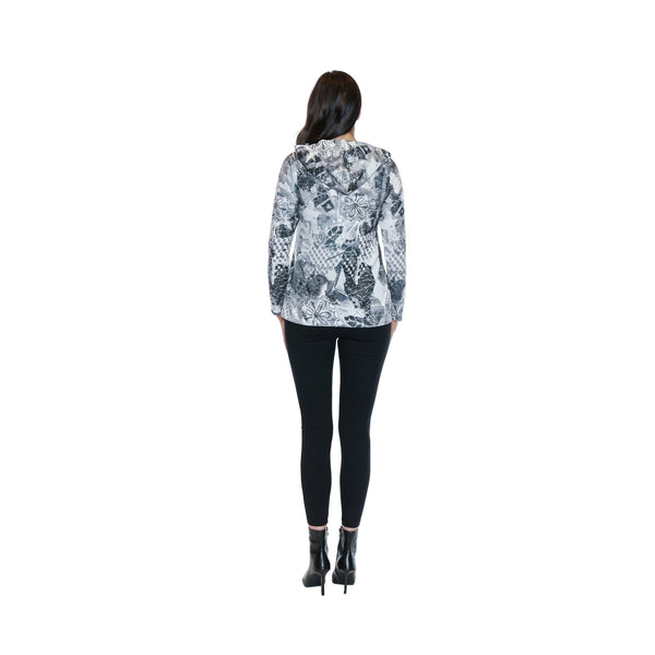 Muriel Printed Zip - Up With Hood - Lady of the Lake