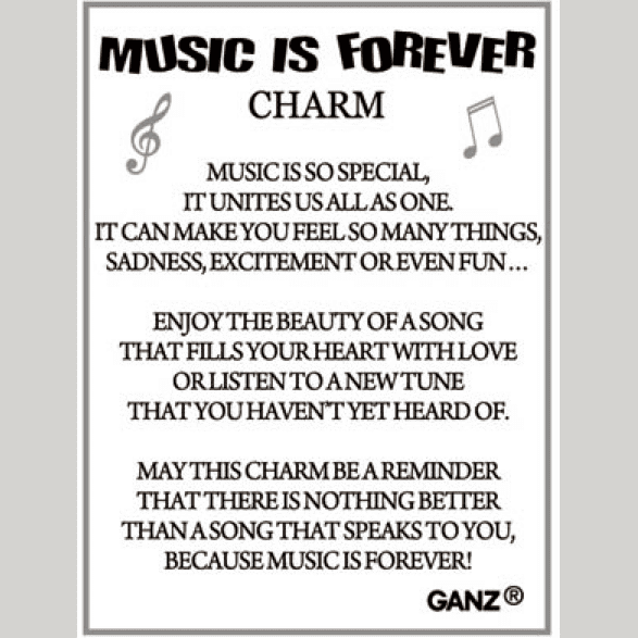 Music Is Forever - Treble - clef Charm - Lady of the Lake