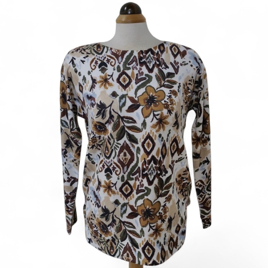 Nadine Jacobean Printed Rounded Hem Sweater - Lady of the Lake
