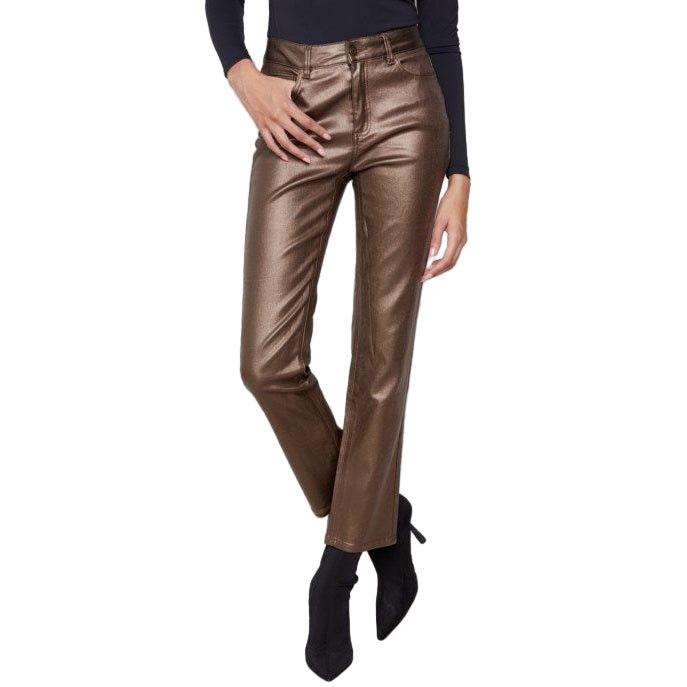 Naomi Slim Leg Metallic Wax Twill Pants - Lady of the Lake