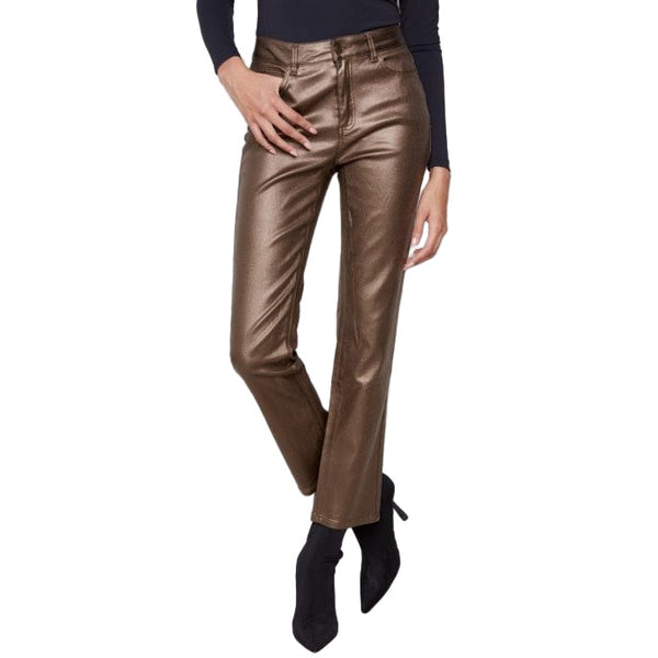 Naomi Slim Leg Metallic Wax Twill Pants - Lady of the Lake