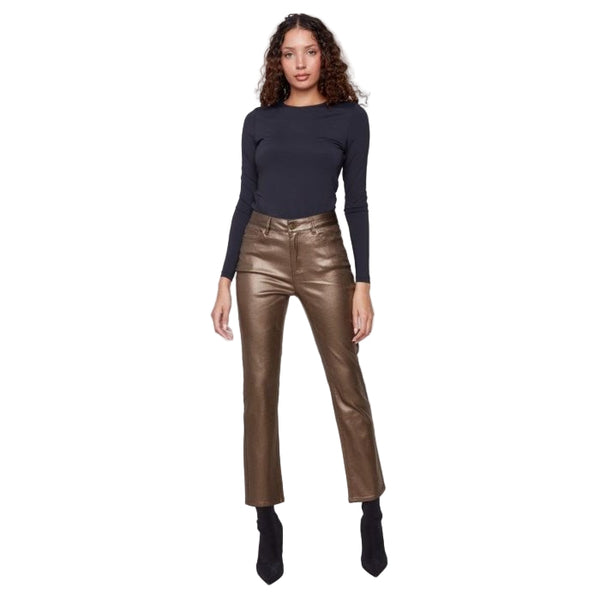 Naomi Slim Leg Metallic Wax Twill Pants - Lady of the Lake