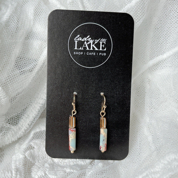 Natural Stone & Glass Earrings