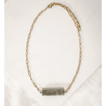 Necklace With Rectangle Marble Stone