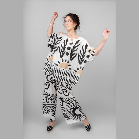 Noémie Geometric Loose Shirt - Lady of the Lake