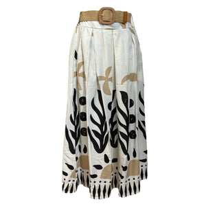 Noémie Geometric Skirt With Belt - Lady of the Lake