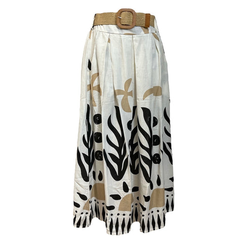 Noémie Geometric Skirt With Belt - Lady of the Lake