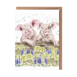 Nosy Neigh - boars - Greeting Card - Blank - Lady of the Lake