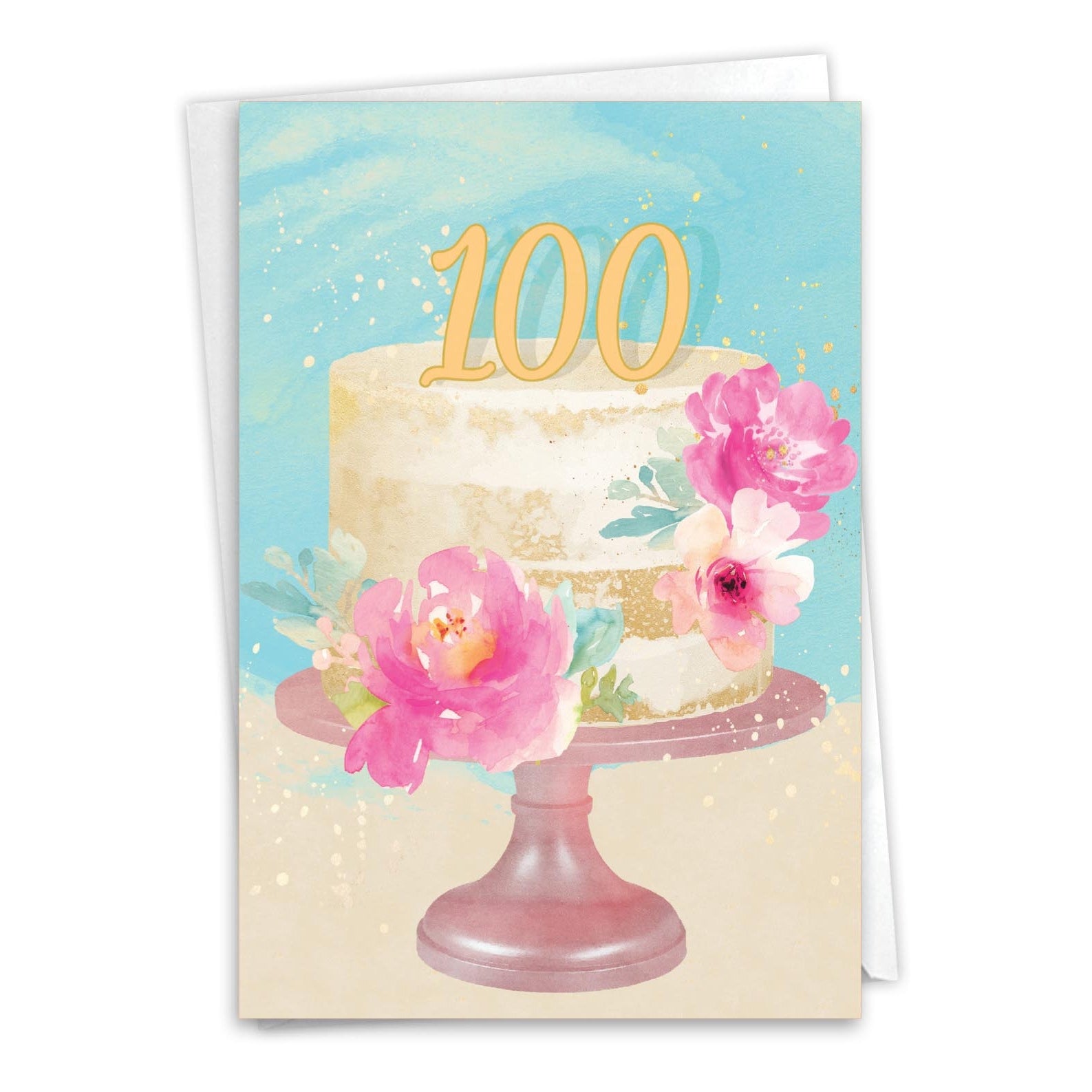 Number Cake 100 - Greeting Card - Birthday