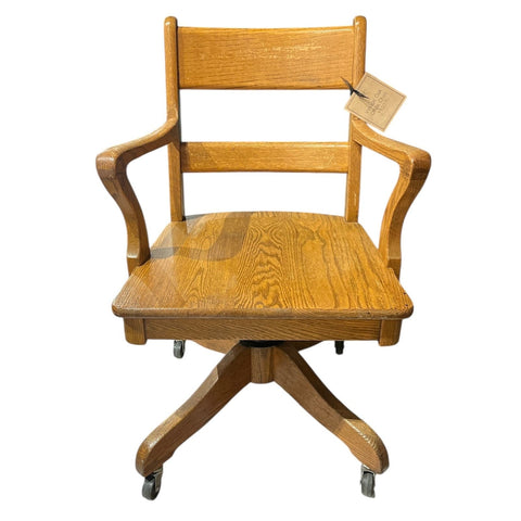 Oak Wood Vintage Office Chair - Lady of the Lake