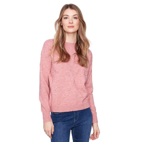 Octavia Crew Neck Sweater with Tonal Embroidery - Lady of the Lake