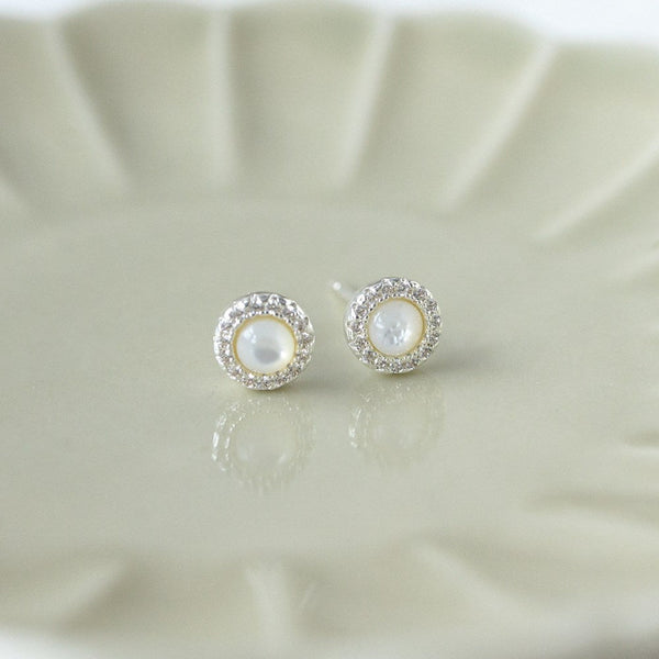 Odette Stud Earrings With Mother Of Pearl - Lady of the Lake