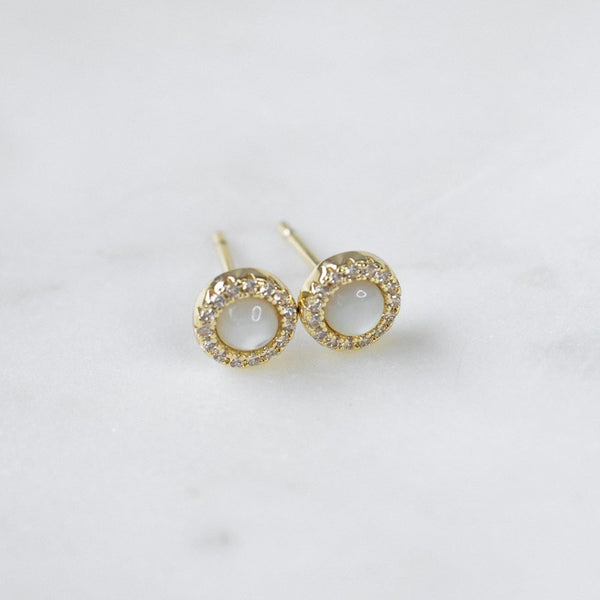 Odette Studs Earrings With Mother Of Pearl - Lady of the Lake
