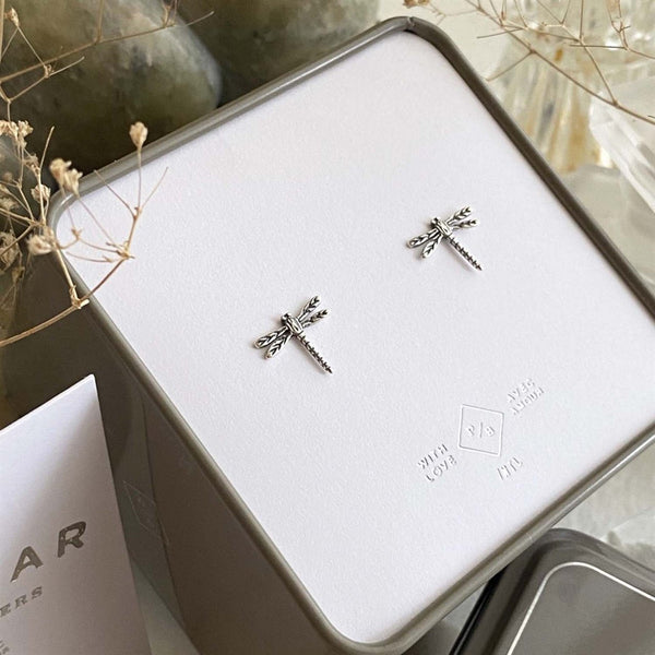 Ondante Dragonfly Stud Earring In Sterling Silver - Lady of the Lake