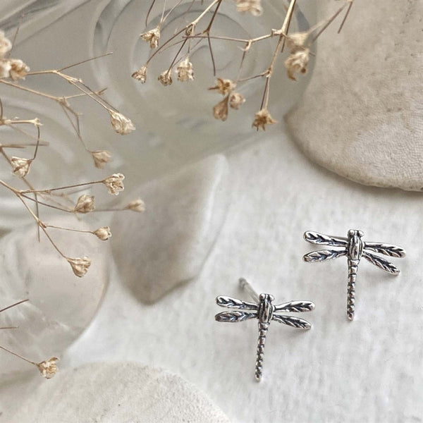 Ondante Dragonfly Stud Earring In Sterling Silver - Lady of the Lake