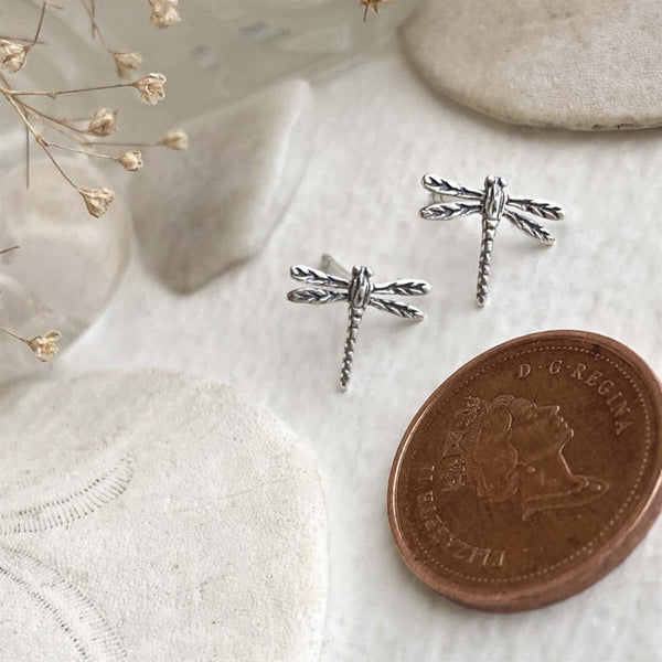 Ondante Dragonfly Stud Earring In Sterling Silver - Lady of the Lake
