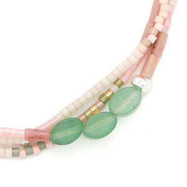 Optimism | Green Aventurine & Silver - Mixed Media Bracelet - Lady of the Lake