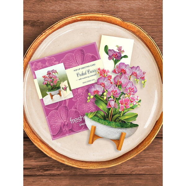 Orchid Oasis - Mini Pop - up Greeting Card - Blank - Lady of the Lake