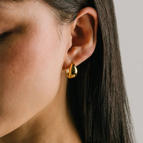 Oval Puff Hoop Waterproof Earrings - Lady of the Lake