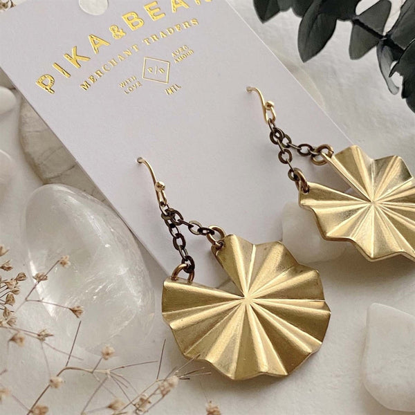 Padelo Circular Fan Drop Earrings - Lady of the Lake