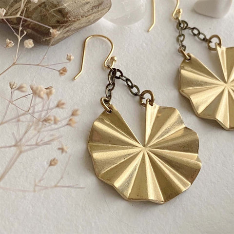 Padelo Circular Fan Drop Earrings - Lady of the Lake