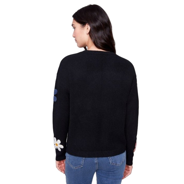 Paige Plush Sweater With Boucle Flowers - Lady of the Lake