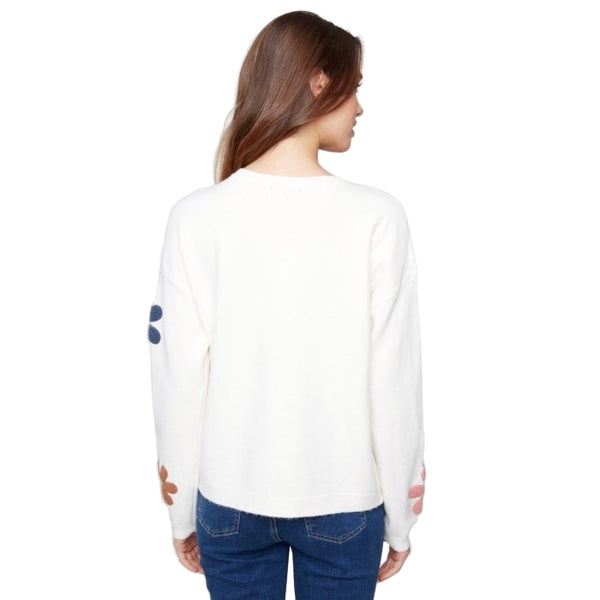 Paige Plush Sweater With Boucle Flowers - Lady of the Lake