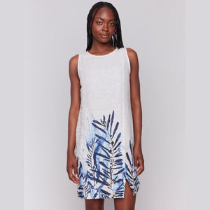 Paige Printed Sleeveless Linen Blend Dress - Lady of the Lake