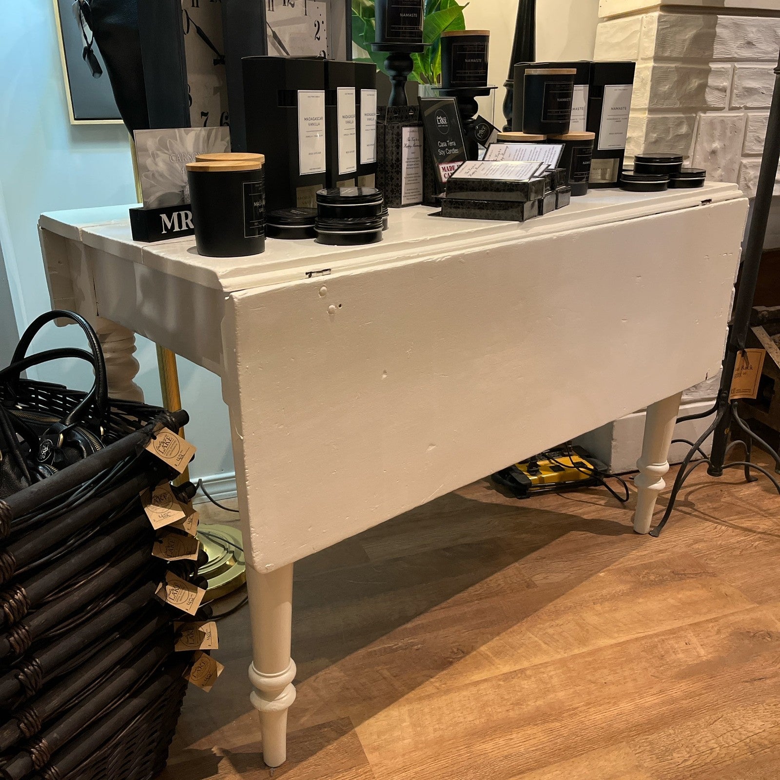 Painted Antique Drop Leaf Table - Lady of the Lake