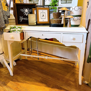 Painted Desk With Glass Top - Lady of the Lake