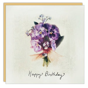 Pansy Bouquet - Greeting Card - Birthday