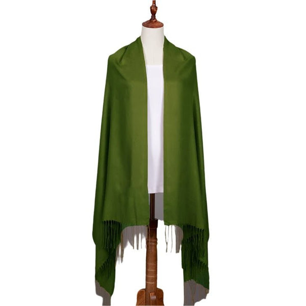 Pashmina Scarf - Solid Colour With Fringe - Lady of the Lake