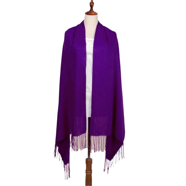 Pashmina Scarf - Solid Colour With Fringe - Lady of the Lake