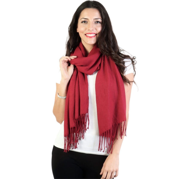 Pashmina Scarf - Solid Colour With Fringe - Lady of the Lake